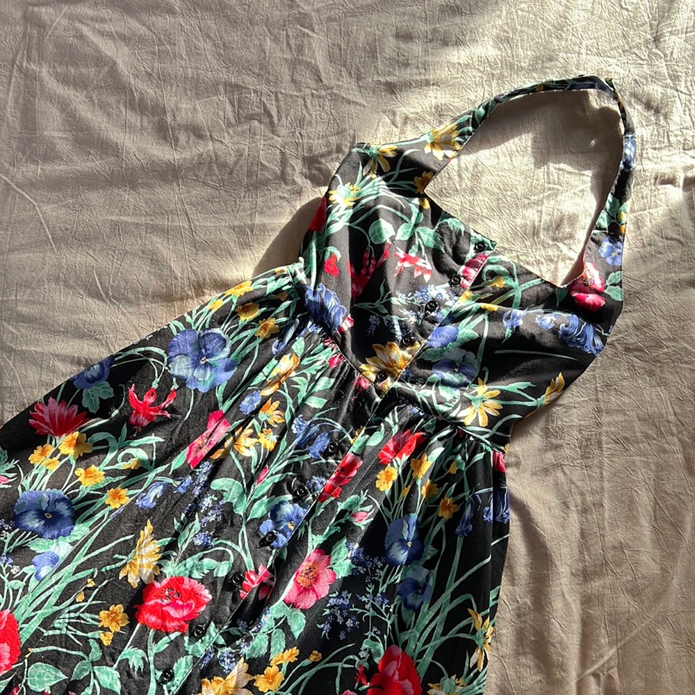 Vintage Floral Halter Dress